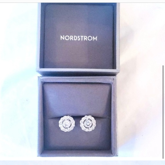 Nordstrom- Cubic zirconia silver earrings - Picture 2 of 7